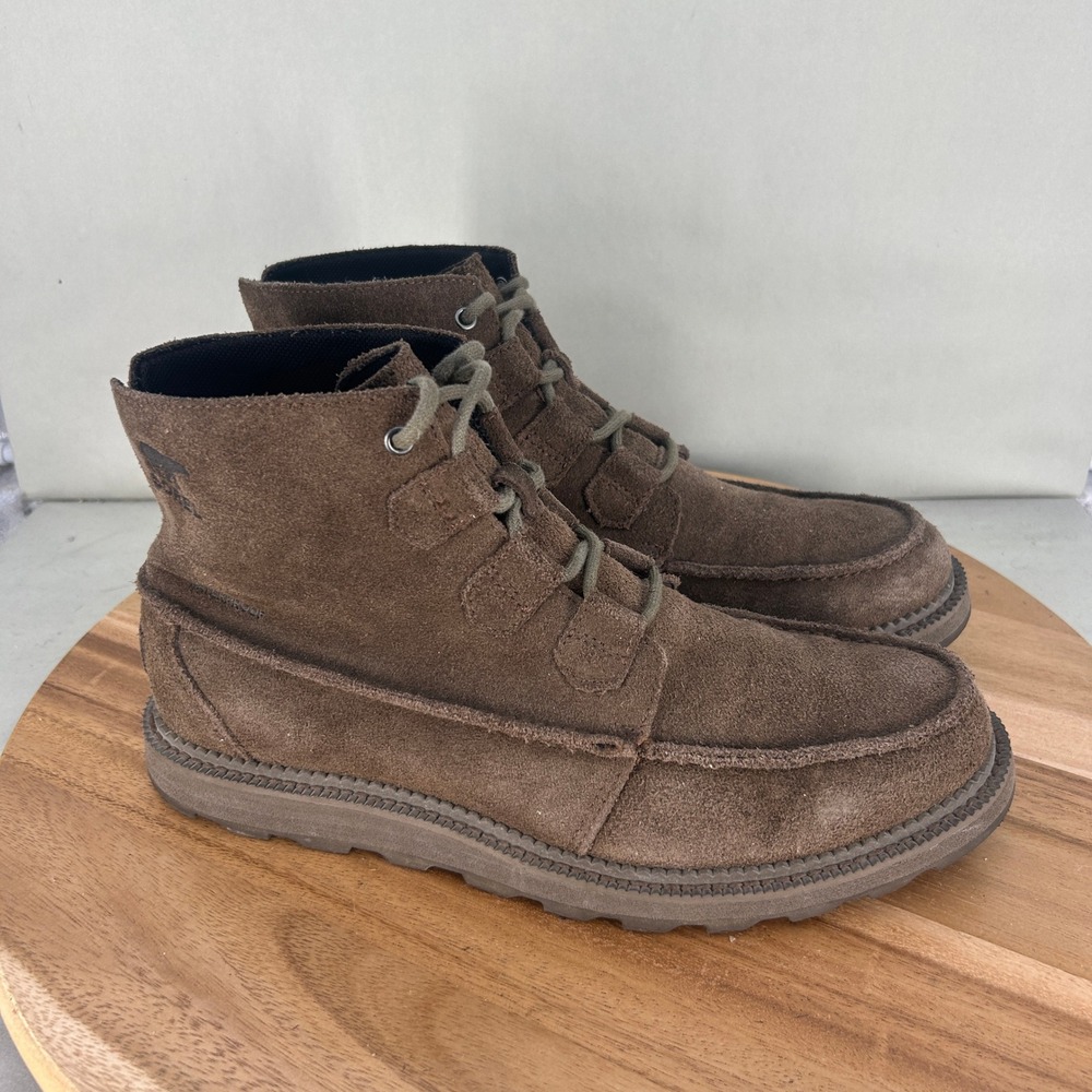 Sorel Mens Madson Moc Toe Waterproof Boots Brown Suede NM3499-256 Size 9.5